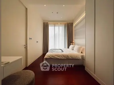 Elegant bedroom with modern design and natural light