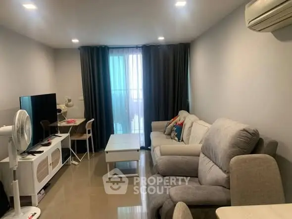 Cozy living room with modern furniture and natural light