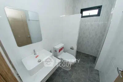 Modern bathroom with sleek fixtures and minimalist design