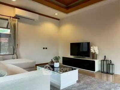 Modern living room with sleek furniture and stylish decor