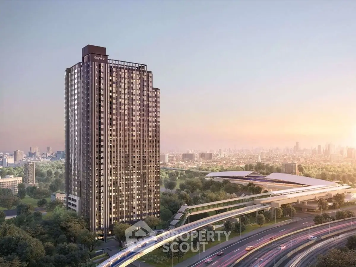 Stunning high-rise building with panoramic city views and modern architecture.