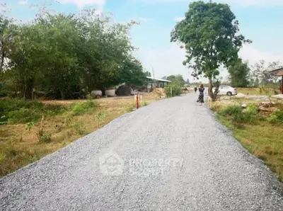 Scenic rural road with lush greenery and open landscape, ideal for peaceful living.