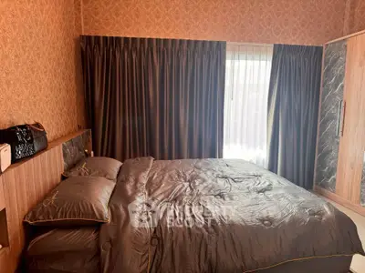 Luxurious bedroom with elegant decor and plush bedding