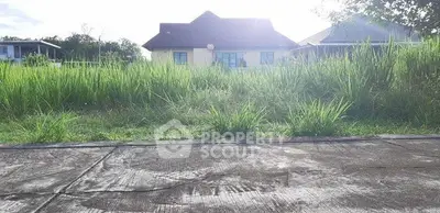 Charming suburban home with lush green lawn and spacious surroundings.