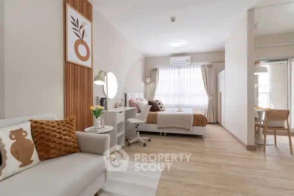 Modern studio apartment with stylish decor and natural light