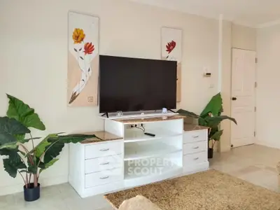 Stylish living room with modern TV stand and elegant decor