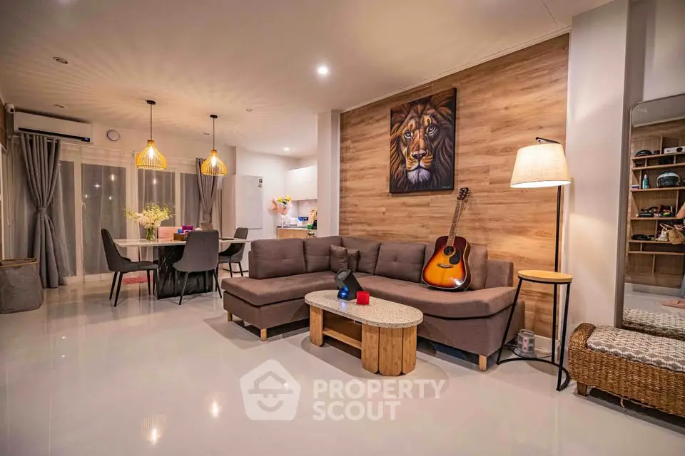 Stylish living room with cozy seating and modern decor