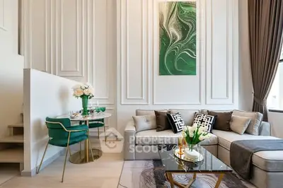 Luxurious living room with elegant decor and modern furniture