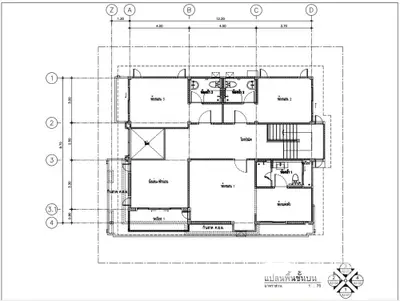 Architectural floor plan showcasing detailed layout of a modern home with multiple rooms and amenities.