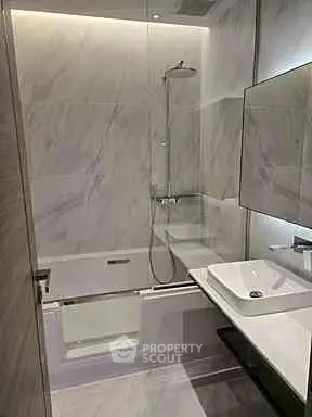 Modern bathroom with sleek design and elegant fixtures