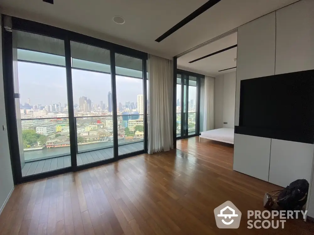 Spacious modern apartment with stunning city view and floor-to-ceiling windows