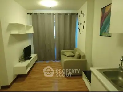 Cozy living room with modern decor and natural light