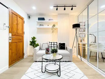 Modern living room with stylish decor and cozy ambiance