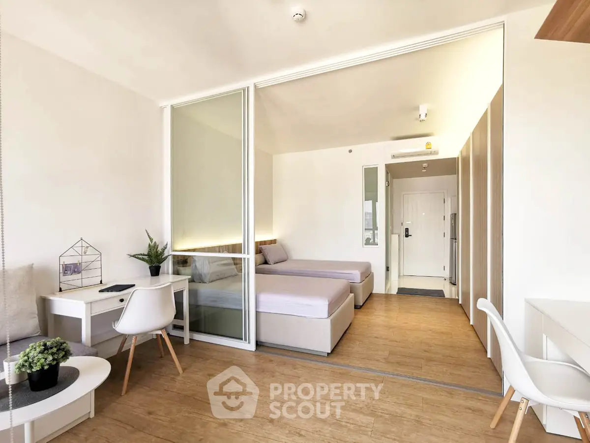 Modern studio apartment with open layout and stylish decor