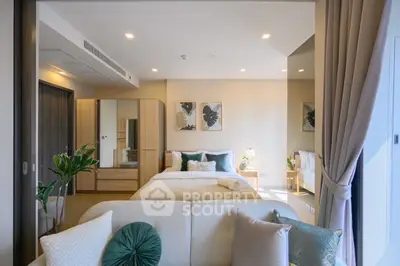 Luxurious bedroom with elegant decor and cozy ambiance, perfect for relaxation and comfort.