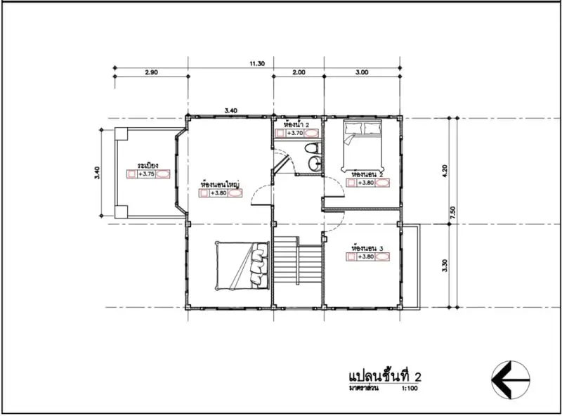 Detailed architectural floor plan with precise measurements and room layout.