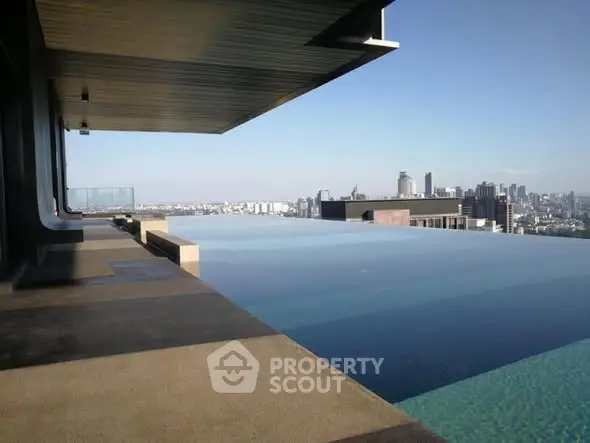 Stunning rooftop infinity pool with panoramic city skyline views.