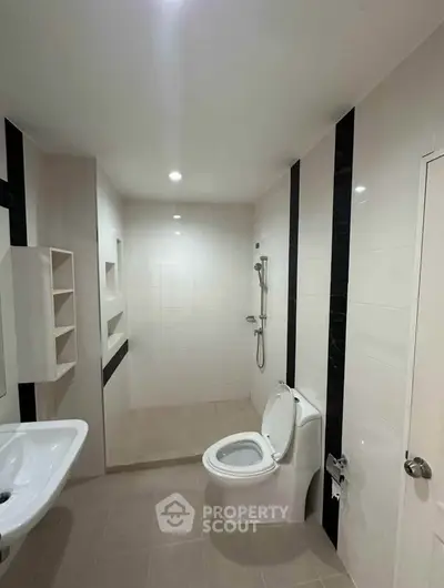Modern bathroom with sleek design and walk-in shower