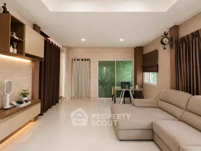 Spacious modern living room with elegant decor and natural light