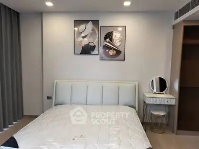 Modern bedroom with stylish decor and elegant furniture