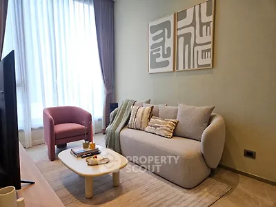 Stylish modern living room with cozy sofa and chic decor