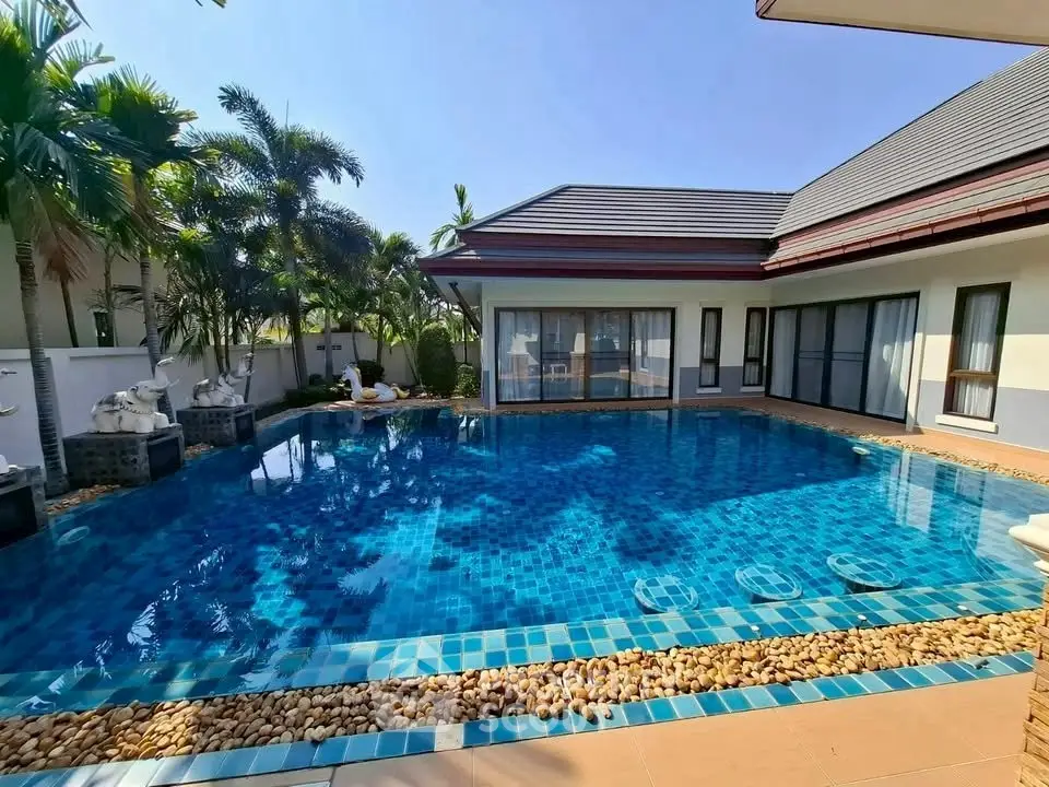 Luxurious villa with private pool and modern design in tropical setting