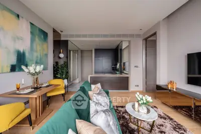 Luxurious modern living room with stylish decor and open layout
