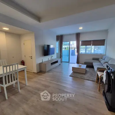 Modern living room with stylish decor and natural light
