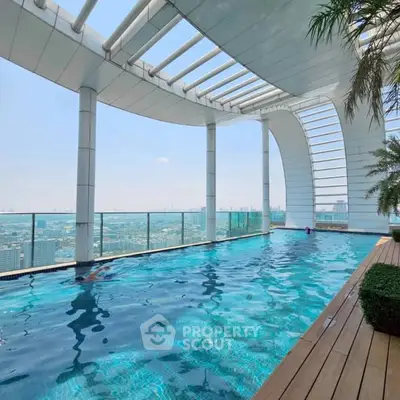 Luxurious rooftop pool with stunning city views and modern architectural design.