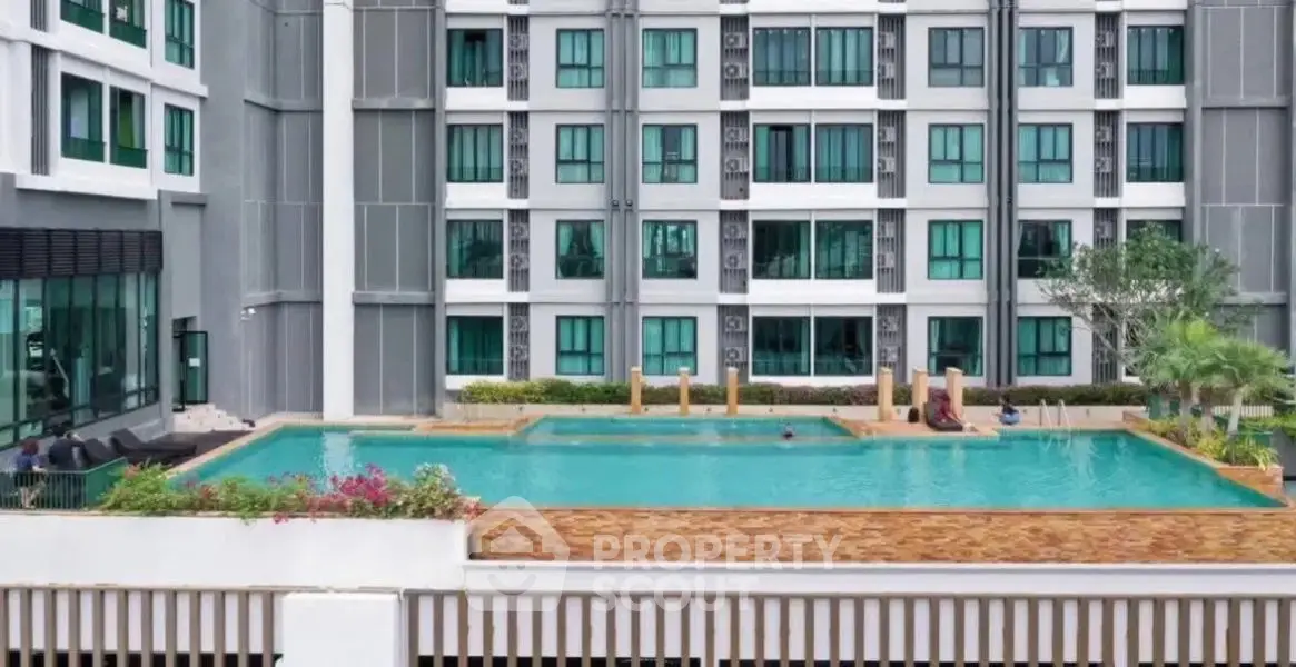 Luxurious condominium with rooftop pool and modern architecture