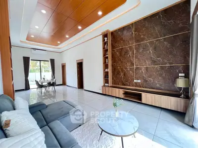 Luxurious modern living room with elegant decor and spacious layout