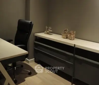 Modern study room with sleek desk and ergonomic chair