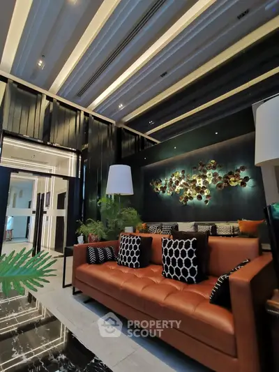 Luxurious modern living room with stylish decor and elegant lighting