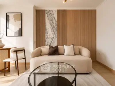 Modern living room with stylish sofa and elegant decor