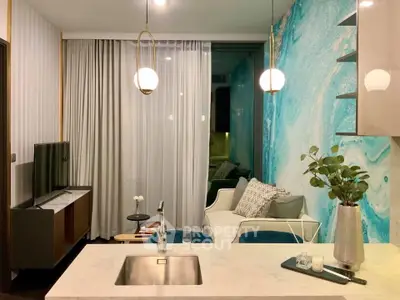 Modern living room with stylish decor and open layout