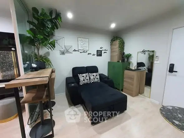 Modern living room with stylish decor and comfortable seating