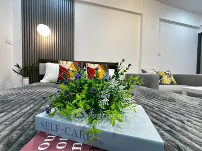 Modern living room with stylish decor and cozy ambiance