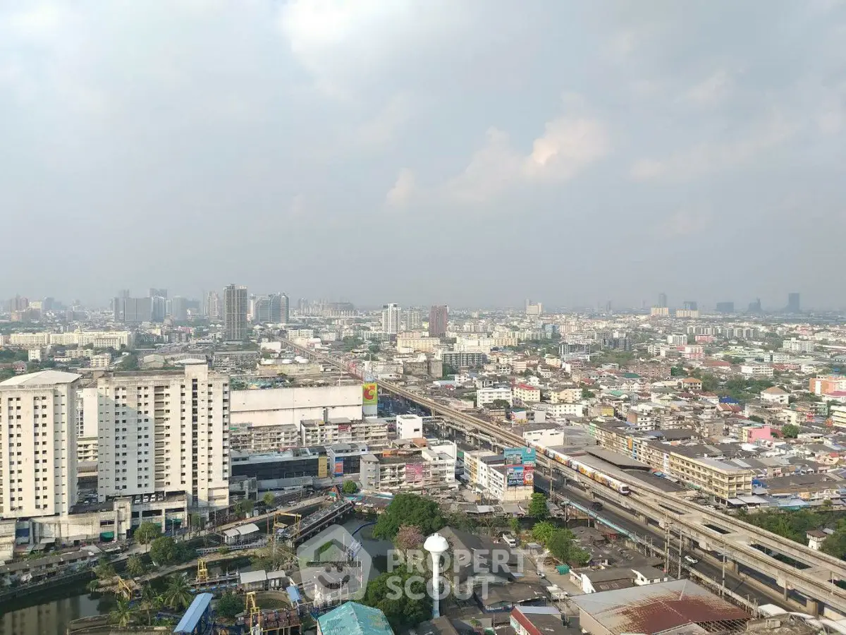 Stunning cityscape view showcasing urban skyline and infrastructure from a high vantage point.