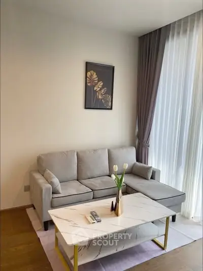 Stylish living room with modern sofa and elegant decor