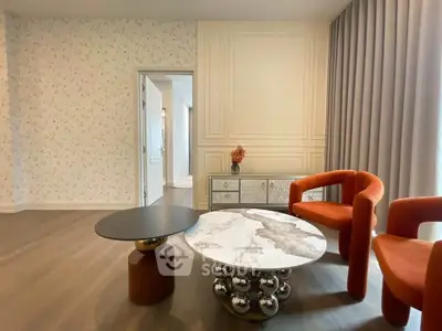 Stylish living room with modern furniture and elegant decor