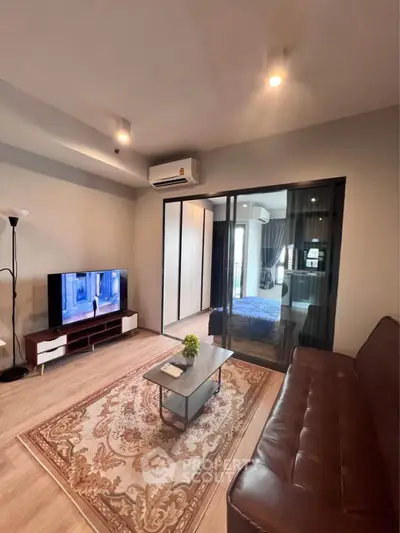 Modern living room with elegant decor and cozy ambiance