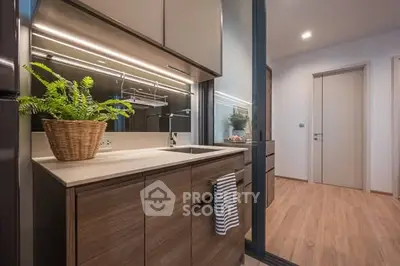 Modern kitchen with sleek cabinets and stylish decor