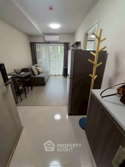 Cozy modern living room with open layout and stylish furniture