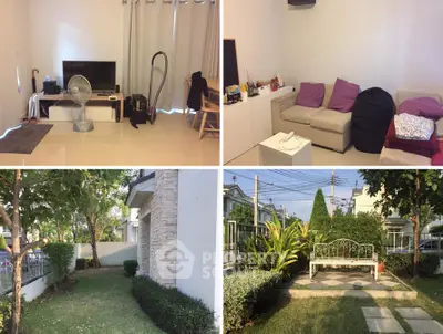 Charming home with cozy living room and lush garden, perfect for relaxation and entertaining.