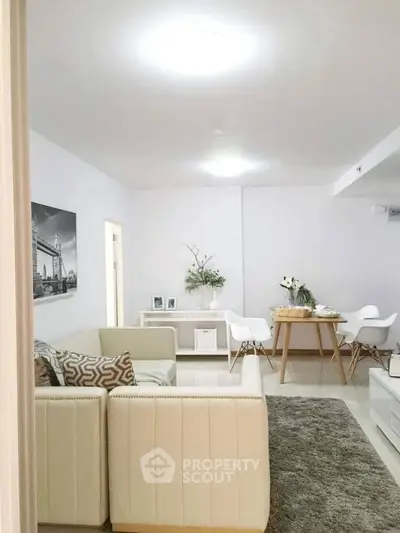 Modern living room with stylish furniture and elegant decor