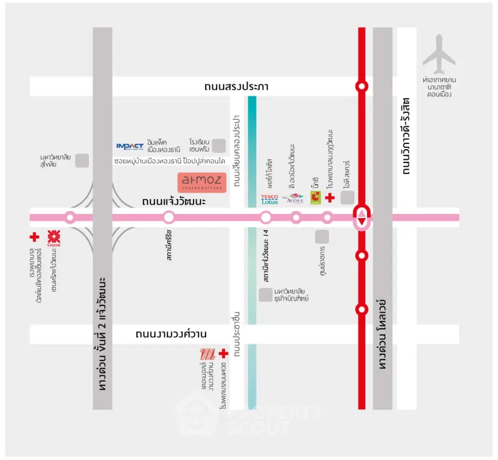 Detailed map showcasing real estate location with nearby amenities and transportation routes.