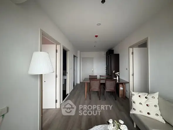 Modern living room with dining area and stylish decor