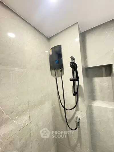 Modern bathroom with sleek fixtures and elegant design