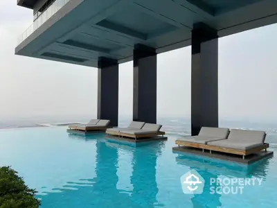 Luxurious rooftop infinity pool with stunning city view and modern architecture.