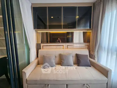 Modern living room with stylish sofa and elegant decor